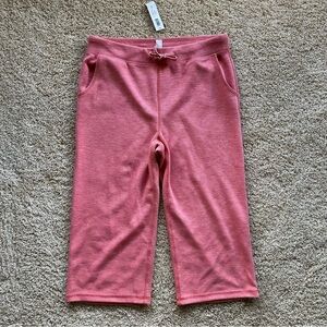Chico’s Washed Slub Drawstring Capri Pants Spiced Sienna Pull On Size 2 / US 12